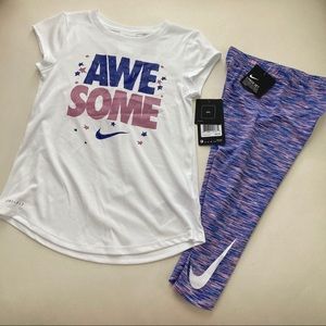 Nike girl cute purple leggings set 2219
